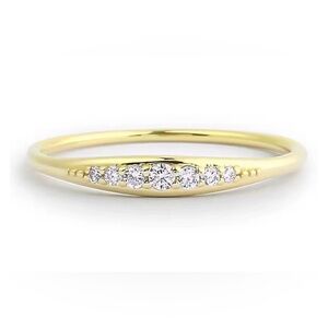 14k Graduating starburst genuine GIA Diamond  Band Ring minimalist
Made to order